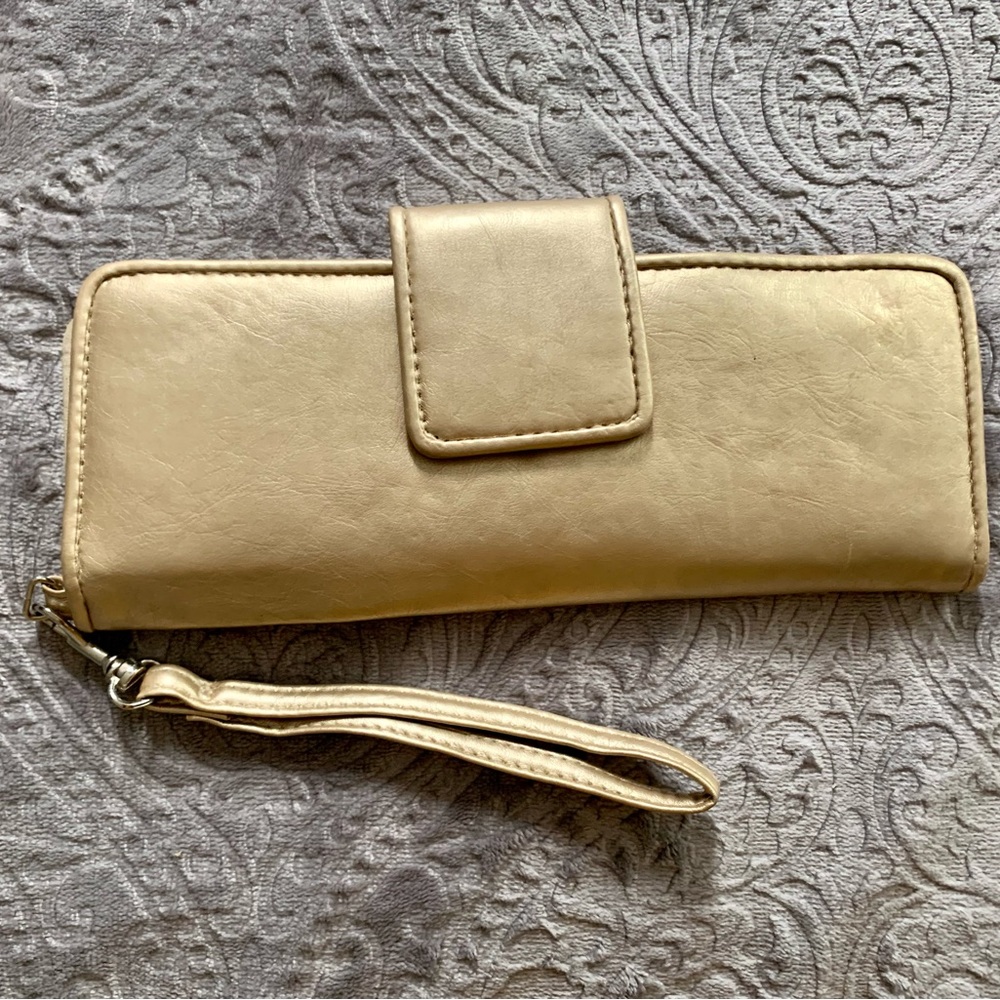 Nine West Metallic Gold Clutch/Wristlet